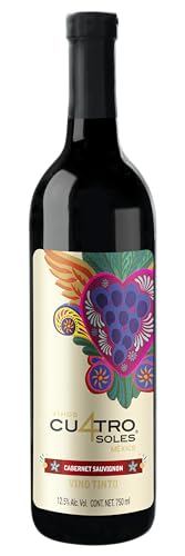 CUATRO SOLES VINO TINTO CABERNET SAUVIGNON, 750 ML