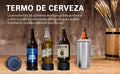 Termo Porta Cerveza 2 en 1 de 1.2L,Enfriador de Cerveza Porta Botellas y Latas, Vaso Térmico de Doble Pared de Acero Inoxidable (Acero)