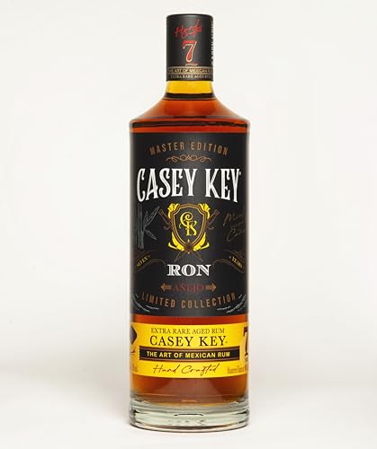 Casey Key 7 años -750ml, Ron añejo de miel virgen. Arte del Autentico Ron Mexicano. Edicion Maestra, Coleccion Limitada.