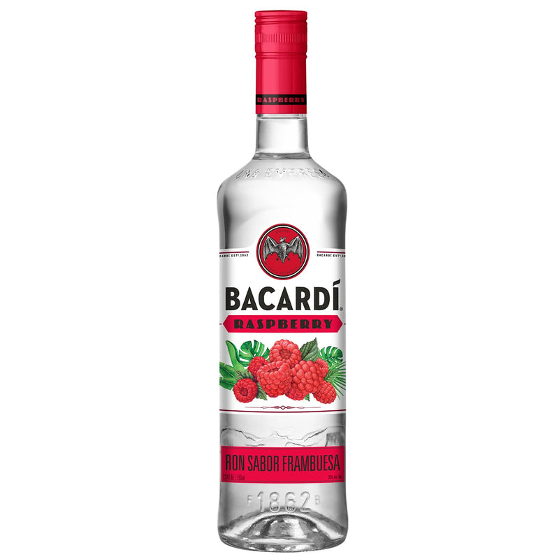 BACARDÍ, Ron Sabor Frambuesa de 750 ml, Ron Saborizado, Dulce y Cítrico, Fórmula Única, Para Mezclar, Servir Frío