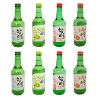 Soju Jinro, 4 sabores (Chamisul Fresh, Classic, Toronja y Uva Verde) en 8 botellas de 360ml cada