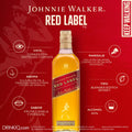 Johnnie Walker, Red Label 1 L, Whisky Blended Scotch, Perfil Aromático, Dulzura Frutal y Vainilla