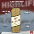Cerveza Miller High Life 12 Latas de 710ml