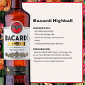 RON BACARDÍ AÑEJO 980 ML, Añejado por 3 Años, Sabor Suave y Amaderado, Ideal para Coctelería