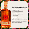 RON BACARDÍ RESERVA OCHO 750 ML, Añejado por Ocho Años, Sabor Profundo y Suave, Ideal para Coctelería