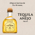 TEQUILA PATRÓN AÑEJO 700 ML, Orgullosamente Mexicano, Destilado de Agave Azul, Proceso Artesanal