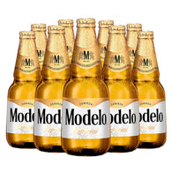 Cerveza Clara Modelo Especial tipo Pilsner 12 botellas de 355 ml, aroma a azahar y sabor a lúpulo fresco