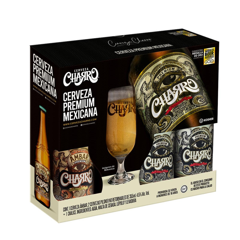 Cerveza Charro 3 Pack + Chalice