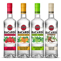 BACARDÍ, Tripack Ron Saborizado de 750 ml cada uno, Bacardí Mango Chile + Bacardí Limón Verde + Bacardí Raspberry+ Bacardí Coco, Fórmula Única, Para Mezclar, Servir Frío