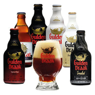 Cerveza Gulden Draak, Cerveza Augustinj Donker, Cerveza Importada de Bélgica, Pack de Cervezas Mixto, Incluye Un Huevo Dragon de 330 ML, Cerveza Estilo Belgian Strong Ale , Cerveza Con Una Segunda Fermentación, Cerveza Triple, Cerveza Quadruple, Copa Orig